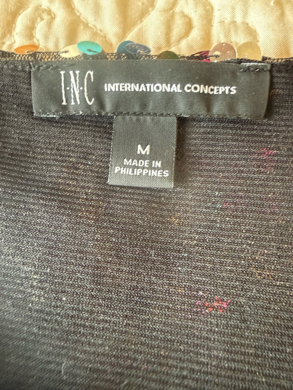 ✨ INC International Concepts Multicolor Sequin Blouse – Size M – EUC ✨ - Picture 4 of 8